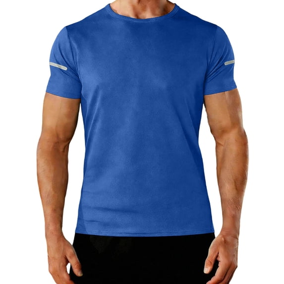 Mens Workout Shirts Dry Fit Sun Protection Athletic Short Sleeve Shirt UPF 50+ Gym Running Swim Rash Guard Top Men'S T-Shirts