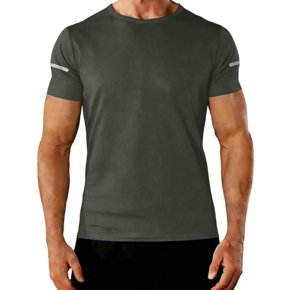 Mens Workout Shirts Dry Fit Sun Protection Athletic Short Sleeve Shirt UPF 50+ Gym Running Swim Rash Guard Top Mens Running Shirts