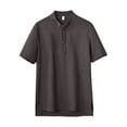 thumbnail image 1 of Mens Workout Shirts Fashion Spring And Short Sleeved Stand Up Printed Breathable Tops Mens Clothing,Coffee,M, 1 of 3