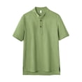 thumbnail image 1 of Mens Workout Shirts Fashion Spring And Short Sleeved Stand Up Printed Breathable Tops Mens Summer Clothing,Green,5XL, 1 of 3