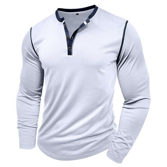 Mens Workout Shirts Qiggri Men Casual Fashion Solid Colour Long Sleeve Pullover Breathable Shirt