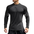 thumbnail image 1 of Mens Workout Shirts Qiggri Men's Round Neck Zipper Long Sleeved T-Shirt Sports Breathable Cycling Suit, 1 of 4