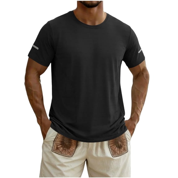 Mens Workout Shirts Quick Dry Sun Protection Athletic Short Sleeve Shirt UPF 50+ Gym Running Swim Rash Guard Tops