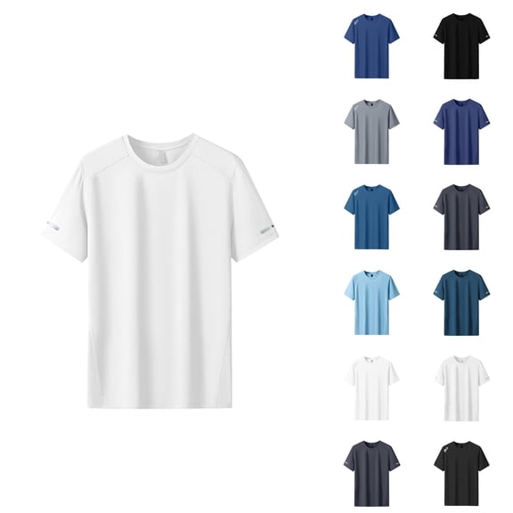Mens Workout Shirts Quick Drying Stretchy Breathable Moisture Wicking Cooling Tshirt Athletic Running Shirts for Men