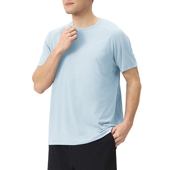 Mens Workout Shirts Summer Casual Quick Dry T-Shirts Crew Neck Short Sleeve Gym Athletic Running Tee Shirt