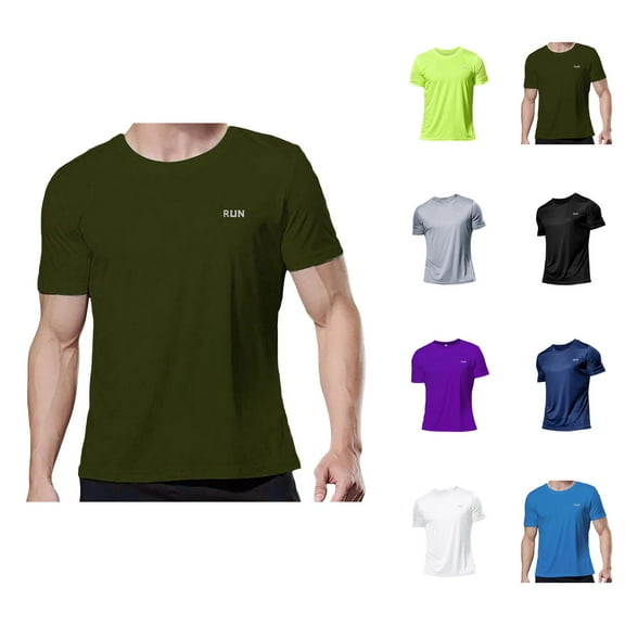 Mens Workout Shirts Summer Lightweight Breathable Quick Drying Loose Cooling T-Shirt Athletic Running Shirts for Men