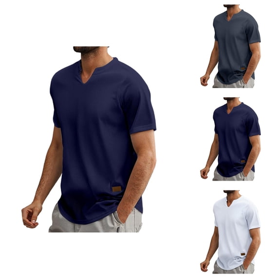Mens Workout Shirts Summer Lightweight Breathable Short Sleeve V-Neck Gym T-Shirt Athletic Running Shirts for Men