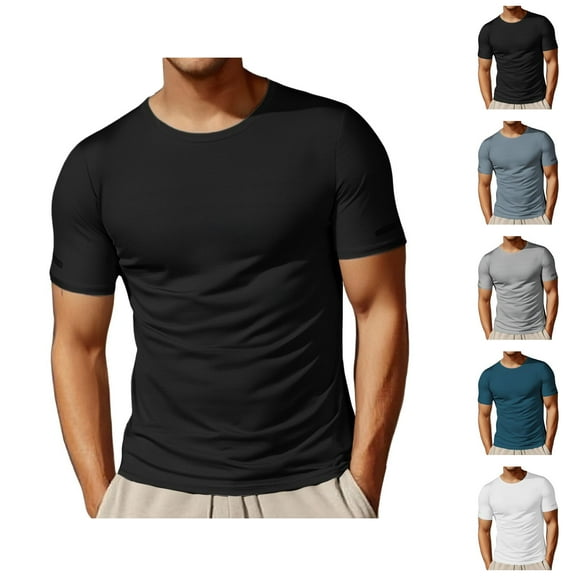 Mens Workout Shirts Summer Quick Drying Lightweight Breathable Cooling Gym T-Shirt Athletic Running Shirts for Men