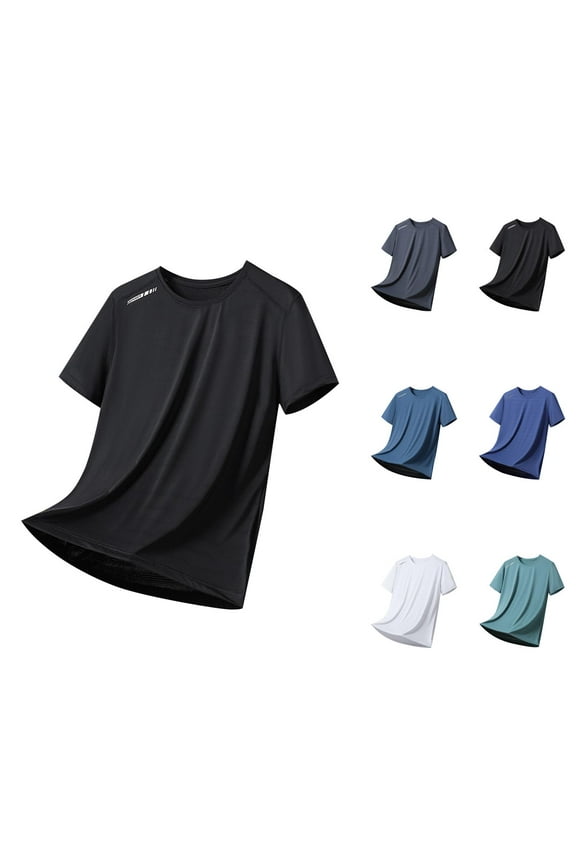 Mens Workout Shirts Summer Quick Drying Lightweight Breathable Loose Cooling T-Shirt Athletic Running Shirts for Men