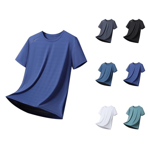 Mens Workout Shirts Summer Quick Drying Lightweight Breathable Loose Cooling T-Shirt Athletic Running Shirts for Men