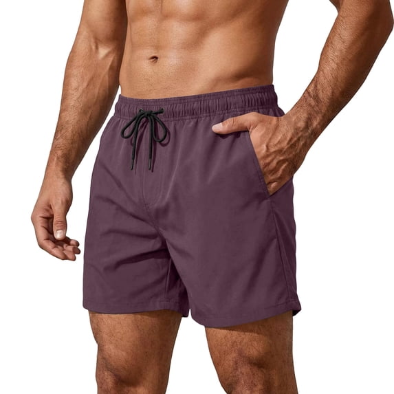 Men's Athletic Workout Lightweight Quick Dry Shorts Drawstring Elastic Waist Summer Shorts with Pockets