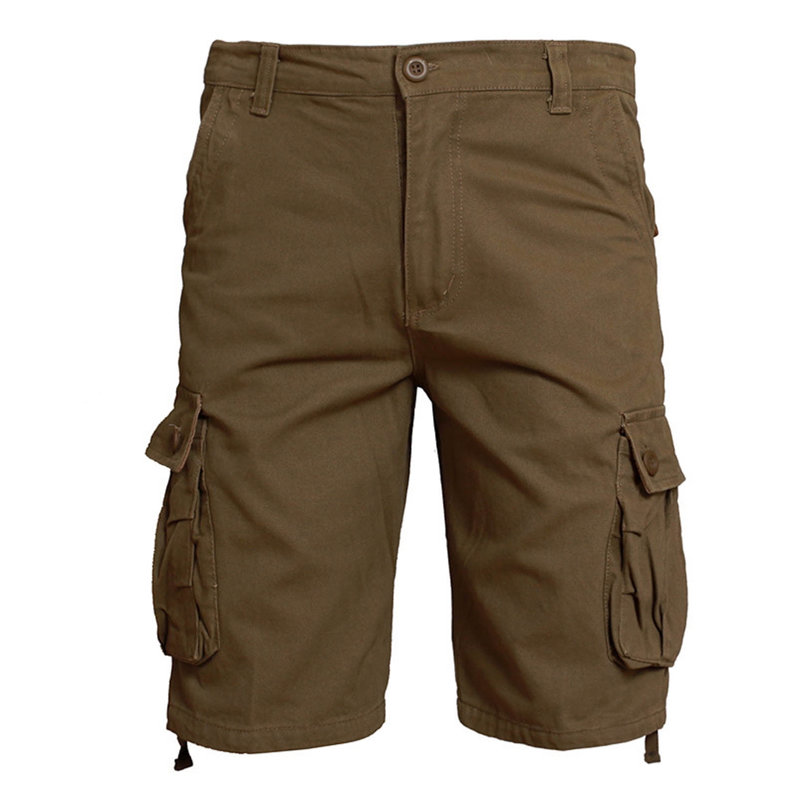 Men's Casual Chino Cargo Shorts - Cotton Blend, Multiple Pockets, Waist 30-38", Adjustable