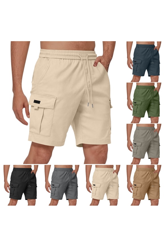 Mens Workout Shorts - Men's Flat Front Short Running Shorts Casual Work Hiking Shorts Stretch Waist Athletic Gym Short Compression Shorts Men