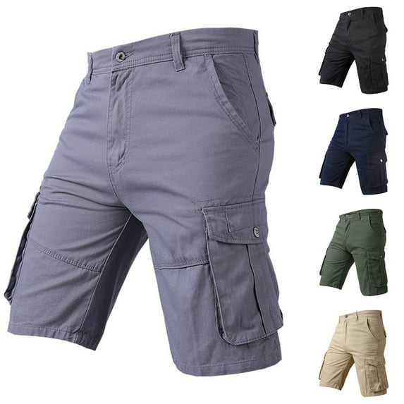 Mens Workout Shorts - Men's Summer Outdoor Shorts Work Casual Shorts with Pockets Stretch Waist Athletic Gym Short for Running Casual Activewear