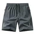 thumbnail image 1 of BLCHUNen Mens Workout Shorts Quick Drying Stretch Drawstring Lightweight Summer Beach Shorts with Zipper Pockets, 1 of 2
