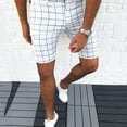 thumbnail image 1 of RYDCOT Checkered Casual Shorts for Men's Summer Wardrobe - Men Dress Pants Casual Plaid Flat-Front Skinny Business Pencil Shorts Pocket, 1 of 4