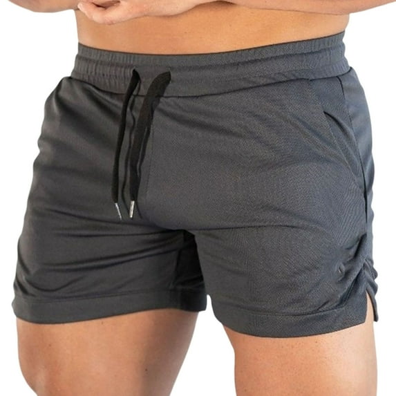 Mens Workout Shorts with Zip Pockets Lightweight Gym Running Short Linerless Bodybuilding Training Inseam Shorts