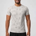 thumbnail image 1 of Mens Workout T Shirt Moisture Wicking Quick Dry Print Tees Short Sleeve Reflective Athletic Gym Running Shirts Size M-3XL, 1 of 9