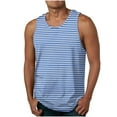 thumbnail image 1 of Mens Workout Tank Tops Casual Striped Sleeveless Muscle Shirts Cotton Gym Stretch Tee Shirt Big and Tall Size S-6XL Blue, 1 of 4