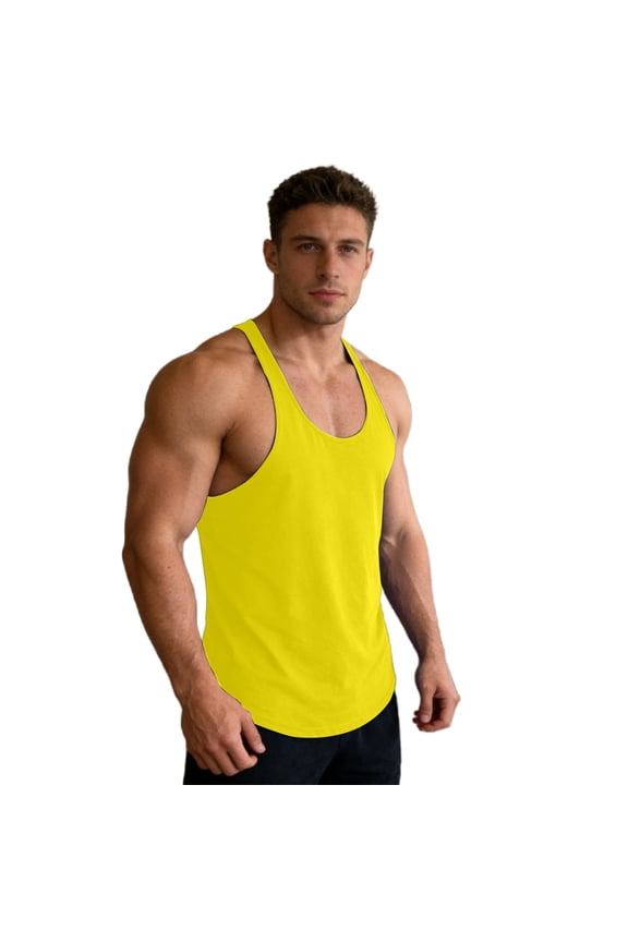 Mens Workout Tank Tops Dry Soft Fitness Bodybuilding Sleeveless Gym Muscle Stringer Shirts
