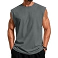 thumbnail image 1 of Mens Workout Tank Tops Summer Sleeveless Tee Shirts Casual Stylish Gym Muscle Shirt Loose Fit for Basketball Dark Gray XXL, 1 of 6