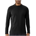 thumbnail image 1 of Mens Workout Tops Long Sleeve Slim Fit Quarter Zip Quick-Dry Active Sports Shirts Running Pullover Fall Sweatshirt (S, Black), 1 of 4