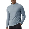 thumbnail image 1 of Mens Workout Tops Long Sleeve Slim Fit Quarter Zip Quick-Dry Active Sports Shirts Running Pullover Fall Sweatshirt (XL, Light Blue), 1 of 6