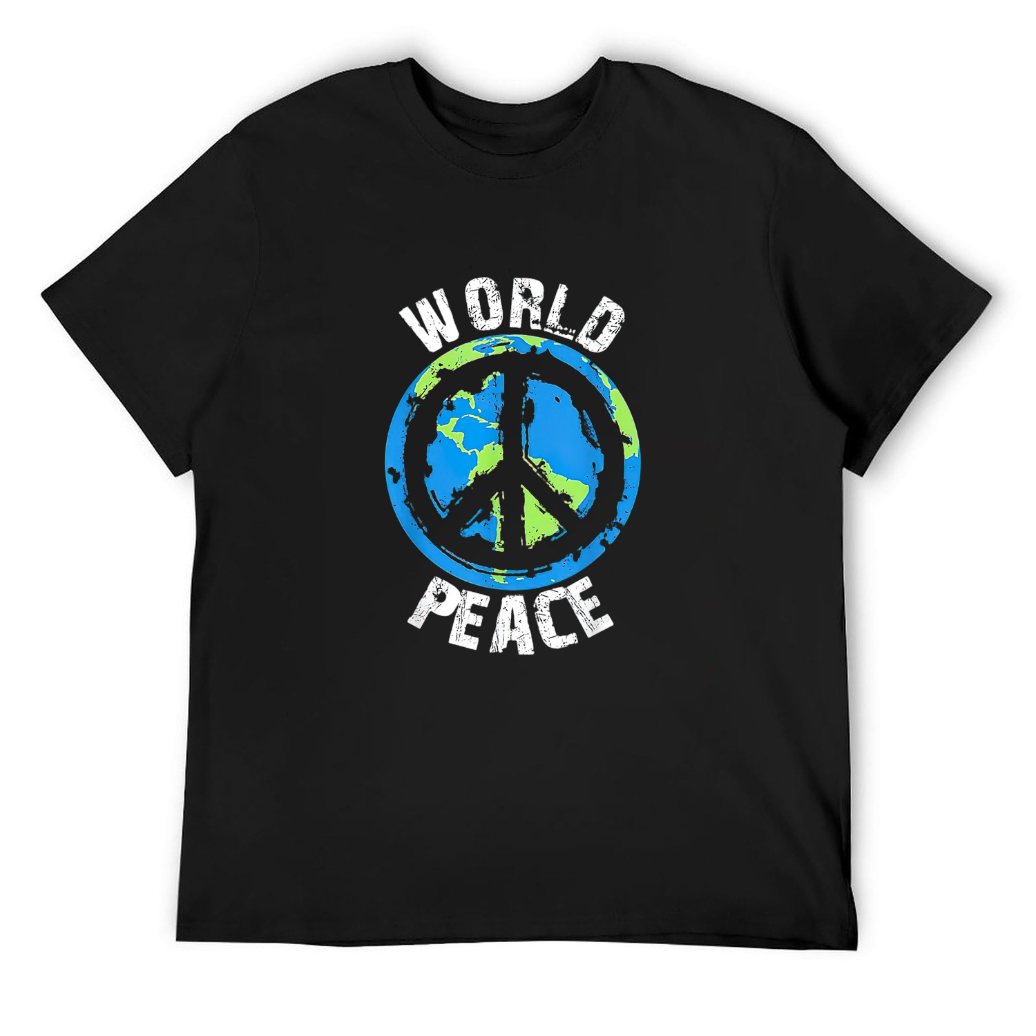 Mens World Peace Shirt - Global Peace On Earth Gift T-Shirt Black ...