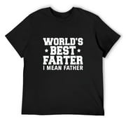 ANYPINK Mens World's Best Farter I Mean Father Matching Daddy And Me T-Shirt Black