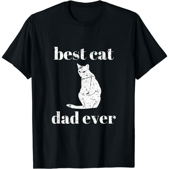 Mens Worlds Best Cat Dad Ever Cat Father Gifts Proud Furrent T-Shirt