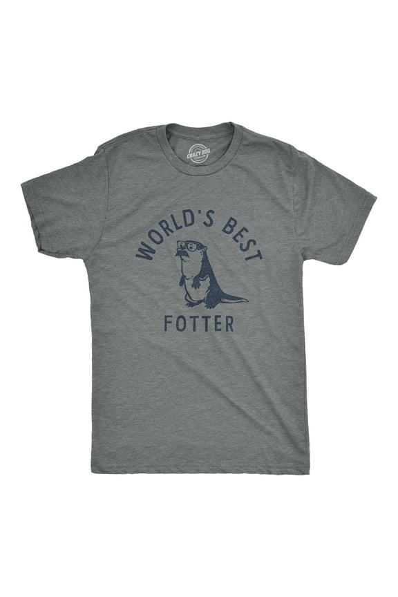 Mens Worlds Best Fotter T Shirt Funny Sarcastic Father's Day Gift Otter Tee for Guys Graphic Tees
