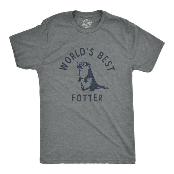 Mens Worlds Best Fotter T Shirt Funny Sarcastic Father's Day Gift Otter Tee for Guys Graphic Tees