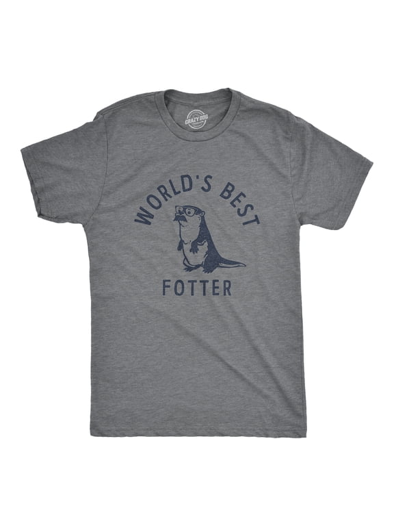 Mens Worlds Best Fotter T Shirt Funny Sarcastic Father's Day Gift Otter Tee for Guys Graphic Tees