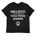 thumbnail image 1 of Mens Worlds Greatest French Bulldog Grandma Cute Dog Paw Print Shirt Black, 1 of 5