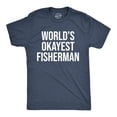 thumbnail image 1 of Mens Worlds Okayest Fisherman T Shirt Funny Fathers Day Fishing Tee Graphic Tees, 1 of 6