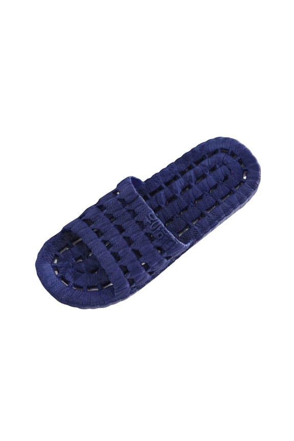 Mens Woven Slides, EVA Waterproof Lightweight Slides for Men, Quick-Dry Breathable Slip On House Pool Beach Slippers, Casual Comfort Sandals, Dark Blue,Size 44