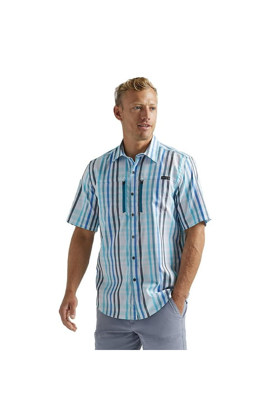 Mens Wrangler Blue Striped Horizon Shirt