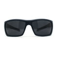 thumbnail image 1 of Mens Wrap Around Rectangle Biker Plastic Sunglasses Navy Black, 1 of 4