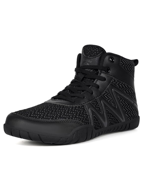 Mens Wrestling Shoes Fighting Sports Lightweight Boxing Shoes for Adults Black/8Wide