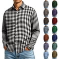thumbnail image 1 of Mens Wrinkle Free 4-Way Stretch Business Casual Shirt Classic Check Pattern Long Sleeve Lapel Collar Daily Easy Outfit Pairing S-3XL, 1 of 4