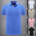 thumbnail image 1 of Mens Resistant Polo Shirt Breathable Short Sleeve T Shirts Classic Fit Casual Summer Top Khaki XXXL, 1 of 10