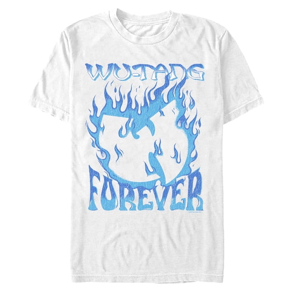 Mens Wu-Tang Clan Blue Fire Forever Logo T Shirt