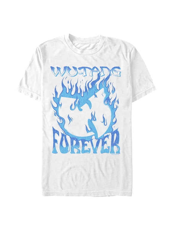 Mens Wu-Tang Clan Blue Fire Forever Logo T Shirt