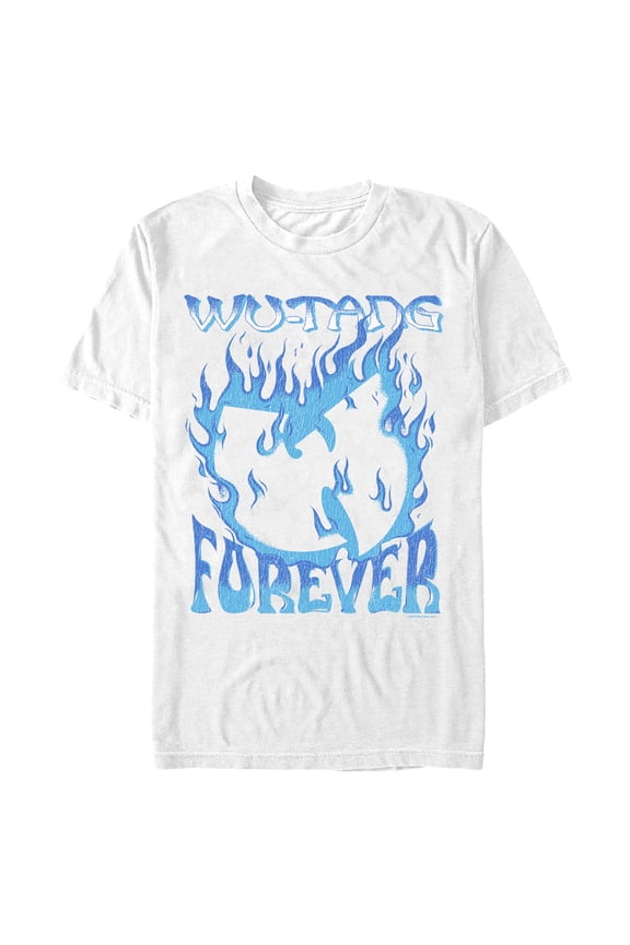 Mens Wu-Tang Clan Blue Fire Forever Logo T Shirt
