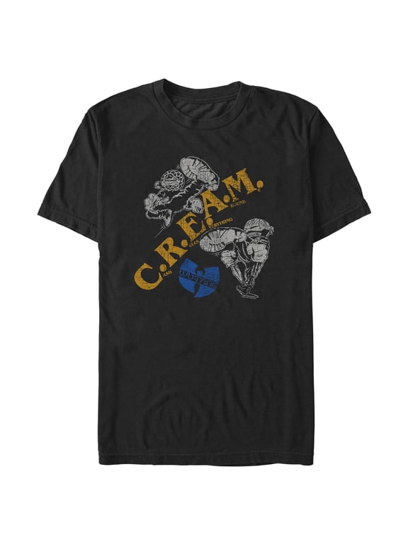 Mens Wu-Tang Clan Cream Kicks Distressed Logo T Shirt