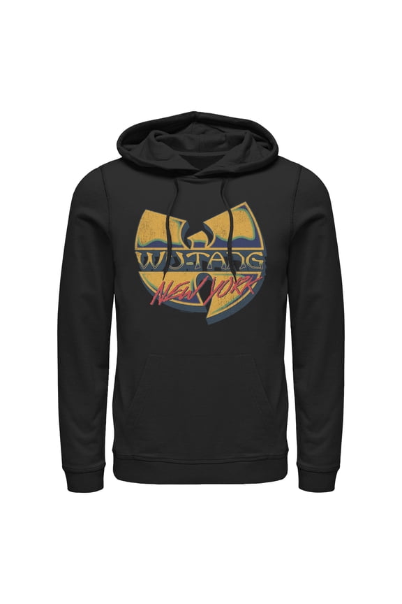 Mens Wu-Tang Clan New York Distressed Retro Logo Lightweight Hoodie