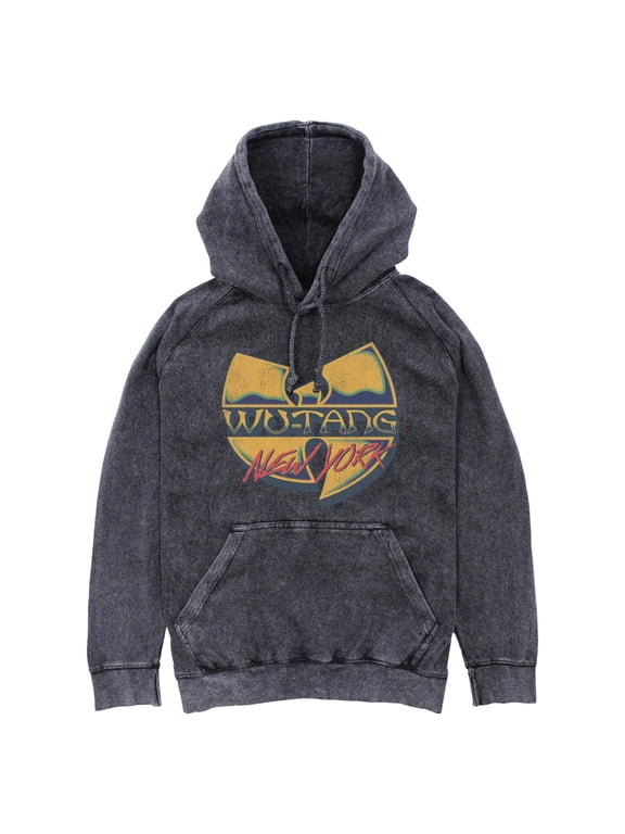Mens Wu-Tang Clan New York Distressed Retro Logo Lightweight Hoodie