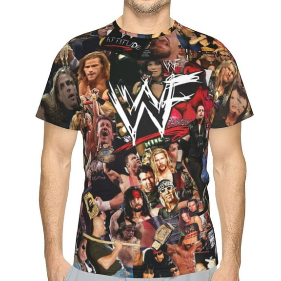 Mens Wwe 3d Print T-Shirt Crewneck Short Sleeve Tee Shirt