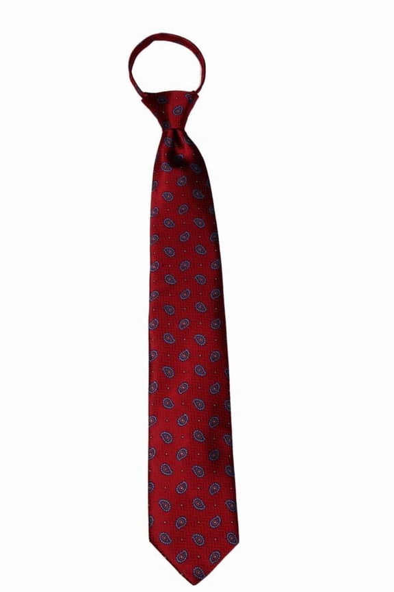 Mens XL Zipper pre made Paisley Extra Long Zipper Designer Necktie