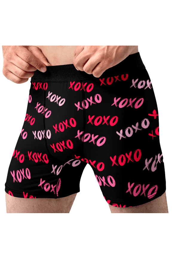 Mens XOXO Hugs and Kisses All Over Boxer Briefs Valentines Day Underwear